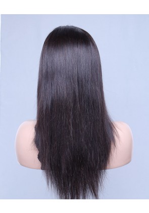 Silky Straight 100% Best Brazilian Virgin Hair Lace Front Wig In Stock