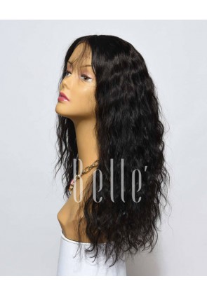 100% Premium Mongolian Virgin Hair Silk Top Lace Front Wig 25mm Curl