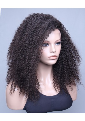 100% High Quality Human Hair Brazilian Virgin Hair Lace Front Wig Kinky Curl