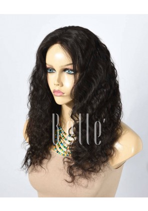 100% Best Human Hair Mongolian Virgin Hair Silk Top Lace Front Wig Deep Body Wave