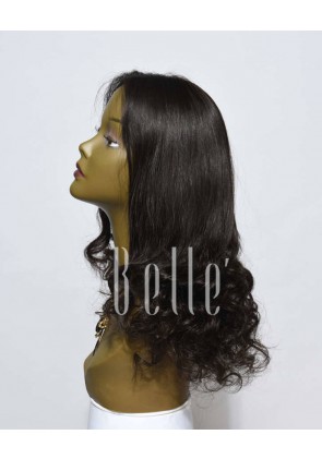 Half Spiral Curl Most Natural looking Silk Top Lace Front Wig Peruvian Virgin Hair