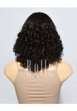 Best Brazilian Virgin Hair Half Tight Spiral Curl Silk Top Lace Front Wig With Baby Hair