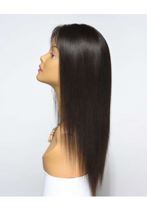 Most Popular Light Yaki 100% Premium Peruvian Virgin Hair Silk Top Lace Front Wig