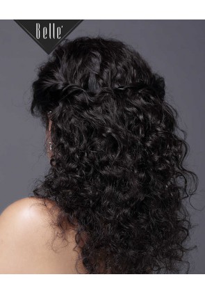 Natural Curl Top-quality Indian Remy Hair Swiss Silk Top Full Lace Wig