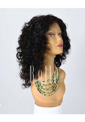 100% Premium Human Hair Mongolian Virgin Hair Silk Top Lace Front Wig Spiral Curl
